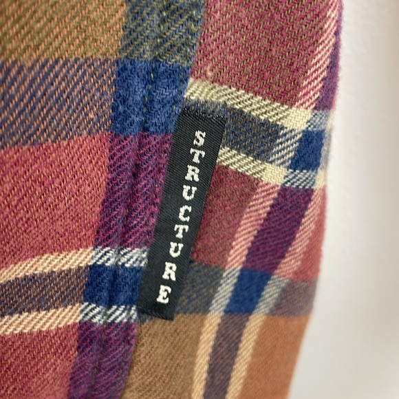 Vintage Structure Plaid Button-Up Shirt Men SZ M Cotton - Picture 6 of 9